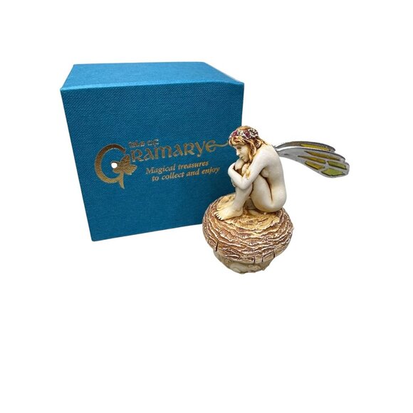 Fainia Faerie Of The Hidden Treasures Trinket Box By Gramarye Harmony Kingdom - Picture 2 of 9